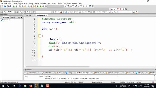 Write a C++ program to check whether a character is an alphabet, digit or special character. смотреть онлайн