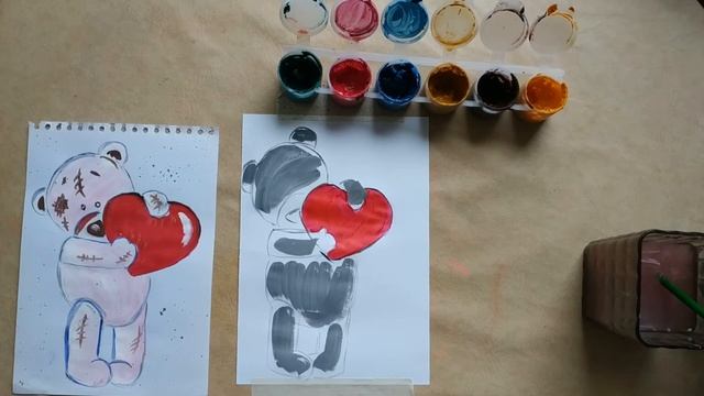 Рисование онлайн, рисуем мишку Тедди . смотреть онлайн