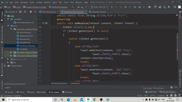 How To Make Music Player Notification In Android Studio | Make Notification Button Functional Part смотреть онлайн