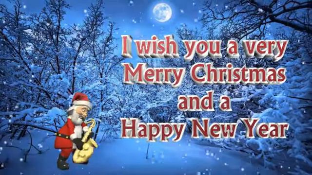 Christmas Card Santa on his Saxophone. I wish etc. смотреть онлайн