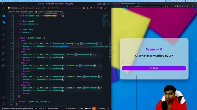 #4.2 Math Quiz App | 10 HTML CSS JAVASCRIPT Practice Projects for Beginners | HINDI смотреть онлайн