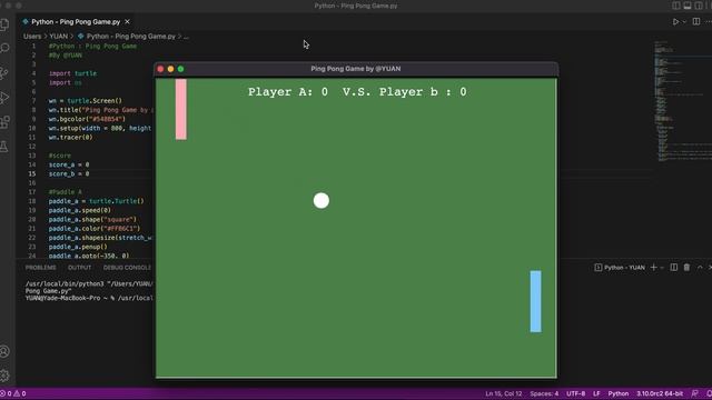 Python : Ping Pong Game (playing part) смотреть онлайн