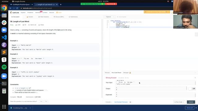 Leetcode Problem 58 | Length of Last Word | Solved | Python смотреть онлайн