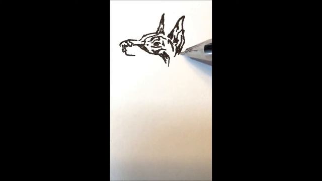 Портрет добермана за пару минут. По-быстрому рисую собаку породы доберман. Dog portrait in 2 minute смотреть онлайн