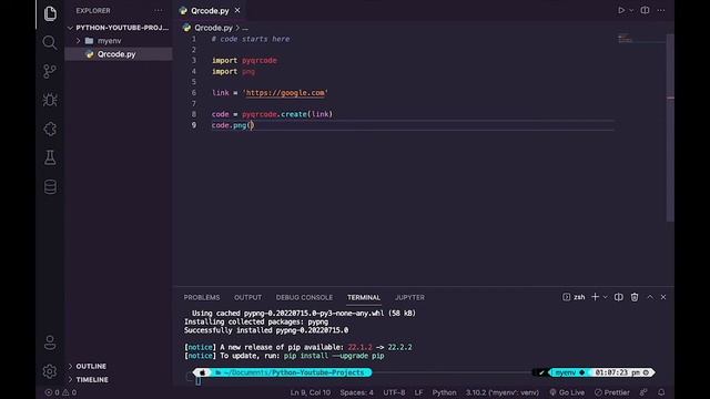 Generate QR Code With 4 Lines of || PYTHON CODE || #python #qrcode #coding #tutorial смотреть онлайн