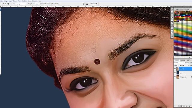 Keerthi Suresh | Digital Painting In Photoshop Tutorial | Smudge Tutorial смотреть онлайн