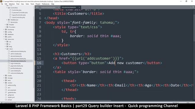 #29 Laravel 8 PHP Framework Basics | Query builder insert | Quick programming tutorial смотреть онлайн