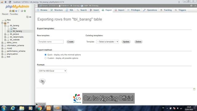 Cara Melakukan Export Database MySQL PhpMyAdmin Ke Dalam Bentuk CSV. Ms. Excel смотреть онлайн