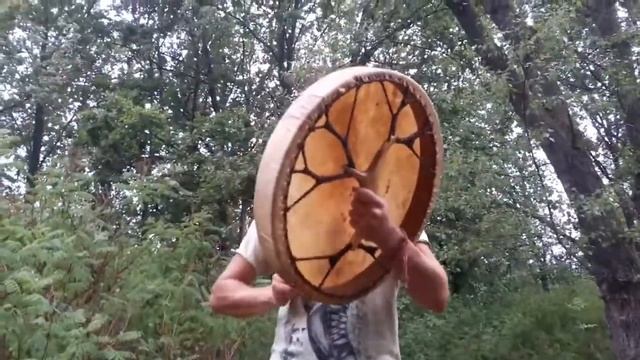 Бубен-фест. бубен 50 см. рукоятка - рог оленя смотреть онлайн