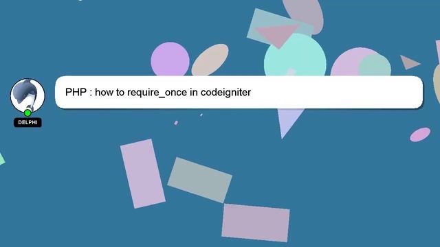 PHP : how to require_once in codeigniter смотреть онлайн
