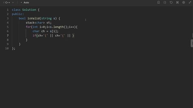 Leetcode : 20. Valid Parentheses | C++ | Hindi | Abhishek Khare смотреть онлайн