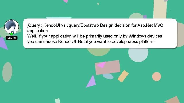 jQuery : KendoUI vs Jquery/Bootstrap Design decision for Asp.Net MVC application смотреть онлайн