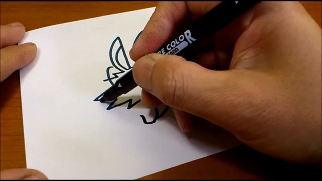 How to turn words FOX into a Cartoon - How to draw doodle art on paper смотреть онлайн