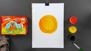 Рисуем колобка - Учимся рисовать колобка красками