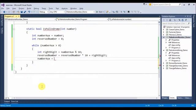 palindrome number in c# смотреть онлайн