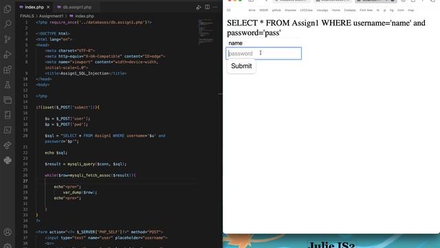 WebDev2_Assignment1: SQL Injection смотреть онлайн