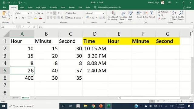 009 - MS-Excel - TIME, HOUR, MINUTE & SECOND Formulas смотреть онлайн