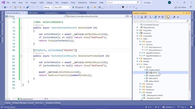35. Deleting data from database (Delete Actor) | ASP.NET MVC смотреть онлайн