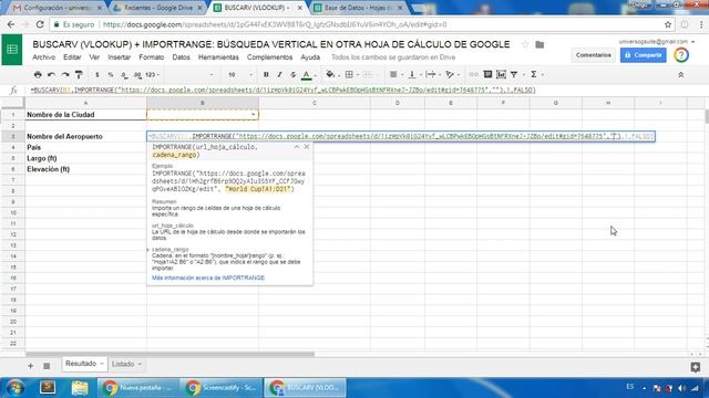 [GOOGLE SHEETS] BUSCARV (VLOOKUP) +IMPORTRANGE : BÚSQUEDA VERTICAL EN OTRA HOJA DE CÁLCULO DE GOOGL смотреть онлайн