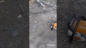 сделал глушитель на бензопилу штиль..