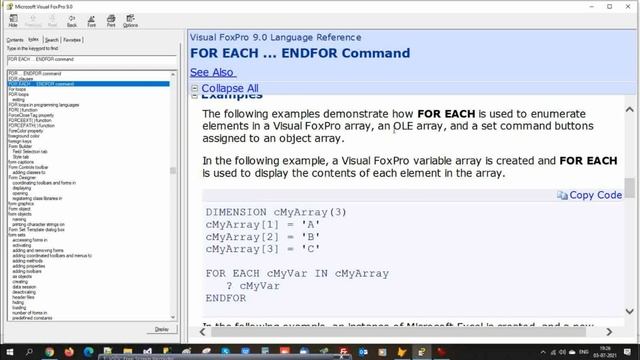 vfp foreach loop in Visual foxpro | foreach in foxpro | foreach loop in vfp | For Each in VFP смотреть онлайн