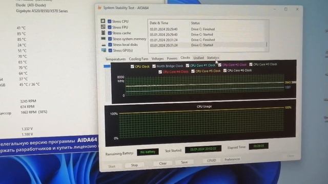 Стресс тест процессора Ryzen 5 3600