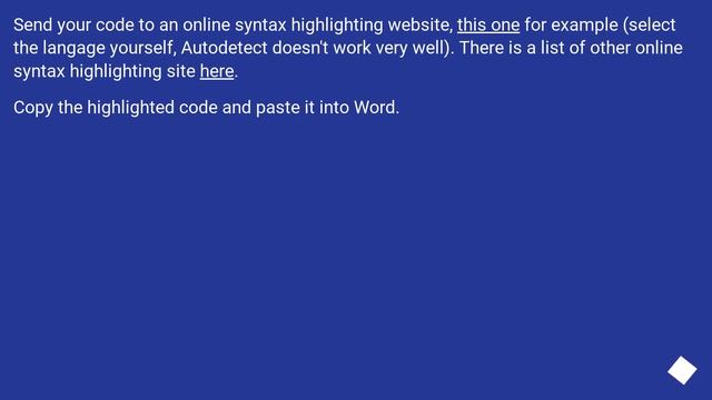 How do I easily highlight the syntax of PHP code in Word? смотреть онлайн