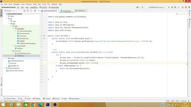 Automation QA Java Interview Questions: Sort CSV file by any column using Java 8 stream смотреть онлайн
