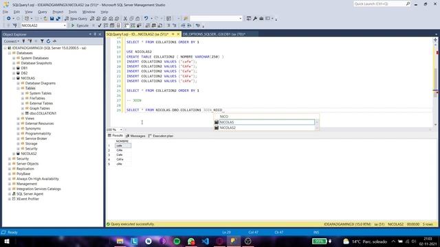 Comparativa de collate en SQL Server смотреть онлайн