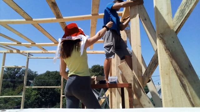 Собираем каркас мансарды. Полноценный второй этаж.