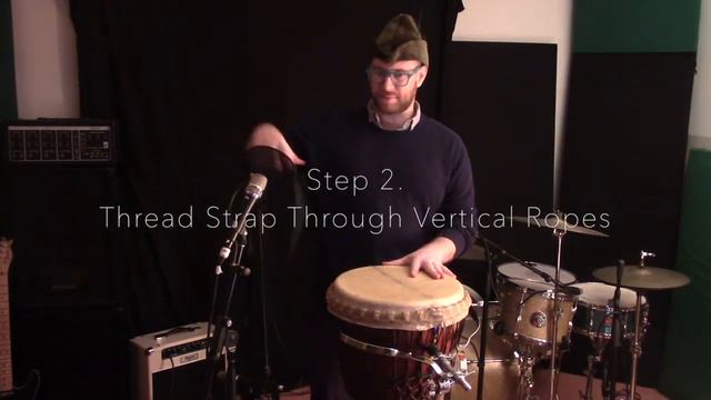 How to attach a djembe strap, and stands - African Drumming Online Blergh #4 смотреть онлайн