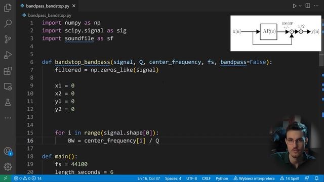 Simple Bandstop & Bandpass Python Implementation (+ Filter Sweep Effect!) [AudioFX #012] смотреть онлайн