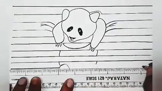 3D Sketch on notebook / How to make 3D sketch of panda смотреть онлайн