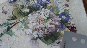 15. Вышивка крестиком. Готовая работа Гортензия от Ланарте