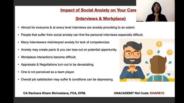 Overcoming Social Anxiety (For students & Professionals) | CA Rachana Khare | Unacademy CA Aspire смотреть онлайн