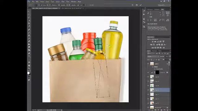 Пакет с продуктами. Компоновка фото в Photoshop смотреть онлайн