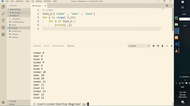 Python Tutorial for Beginners 7 Urdu/Hindi: Repetition structure For loop While Loop смотреть онлайн