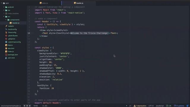React Native Making the Header Reusable (028) смотреть онлайн