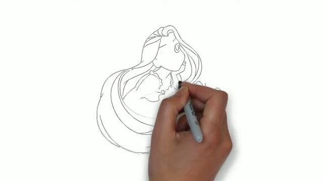 как нарисовать Рапунцель,how to draw Rapunzel,cómo dibujar Rapunzel смотреть онлайн