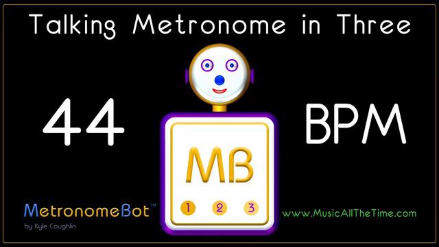 Talking metronome in 3/4 at 44 BPM MetronomeBot смотреть онлайн