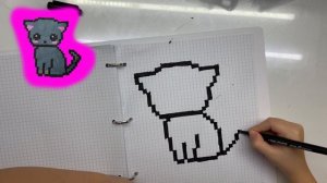 ✏️?Рисуем по клеточкам милого котенка очень просто
