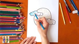 Как нарисовать луну. Онлайн-школа рисования "Малевашки"