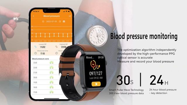 Смарт-часы ECG + PPG для мужчин, лазерное лечение, гипертензия, гиперглицемия, гиперлипидемия, пульс