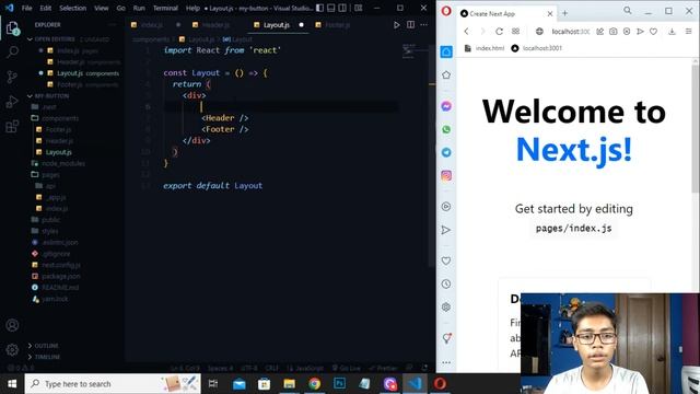 Create A Button Using Next.js For Beginners Tutorial | Build A Button In Next.js Project #4 смотреть онлайн