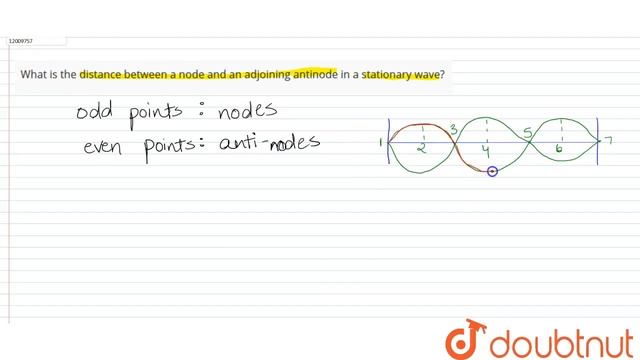What is the distance between a node and an adjoining antinode in a stationary wave? смотреть онлайн