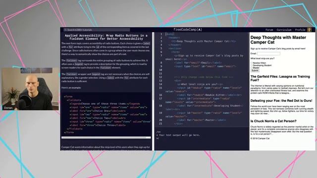 freeCodeCamp Applied Accessibility [Live] // Responsive Web Design Certification 2020 смотреть онлайн