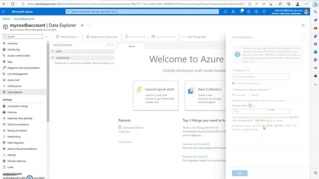 Azure Database Services (5) : Azure Cosmos DB -  Mongodb