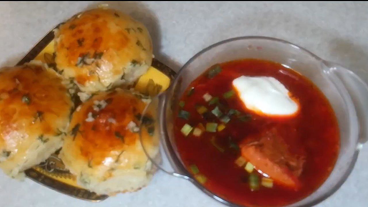 Пампушки с чесноком . Чесночные булочки. смотреть онлайн