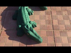 САДОВАЯ ФИГУРА КРОКОДИЛ ИЗ БЕТОНА / DIY