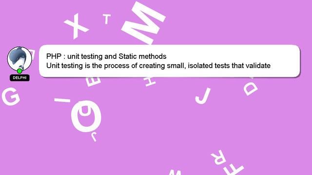 PHP : unit testing and Static methods смотреть онлайн